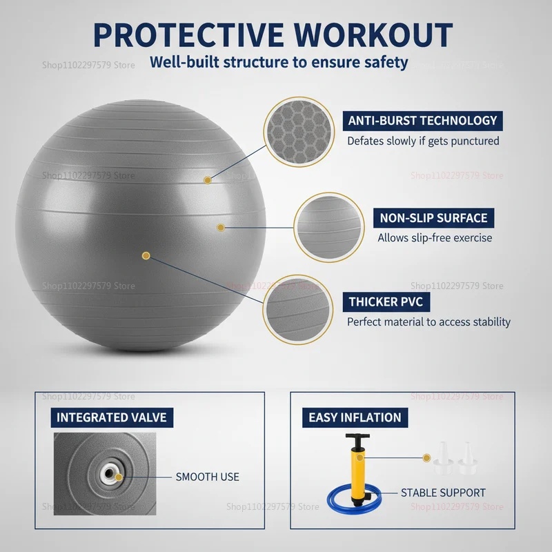 Anti-Burst Yoga Ball with Pump - Pilates Yoga Shoes recension och pris