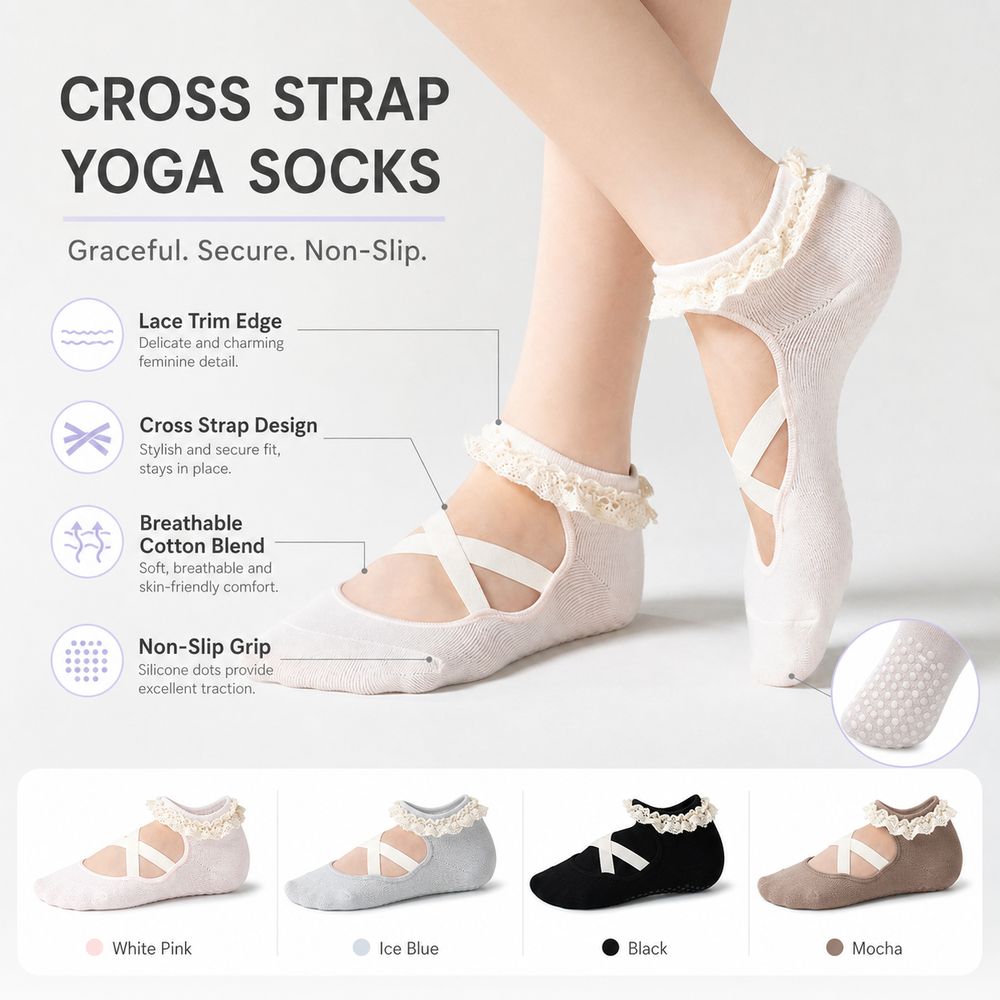 Gifts Non Slip Yoga Socks Lace - Pilates Yoga Gifts recension och pris