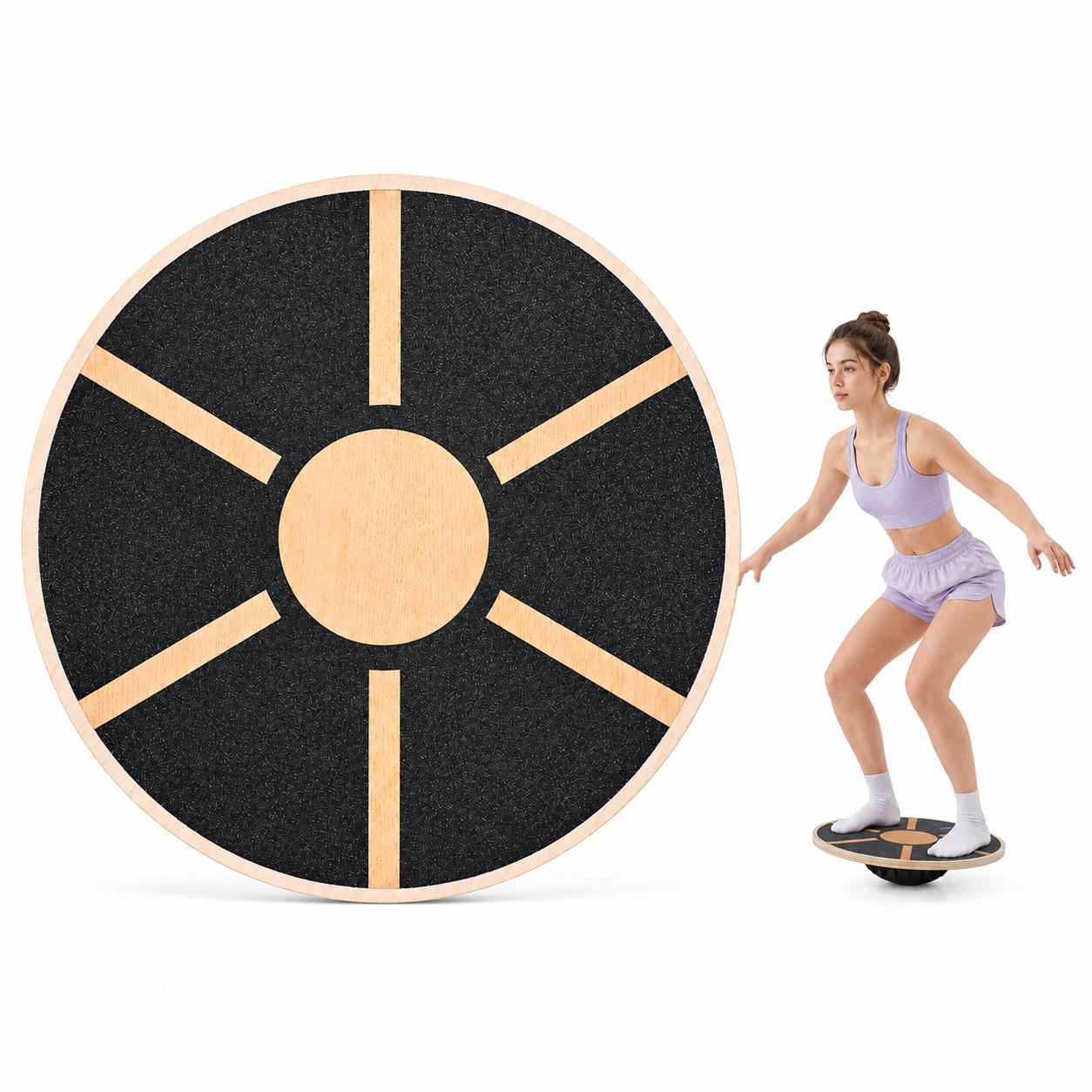 Non-Slip Wooden Balance Board  - Pilates Yoga Gifts recension och pris