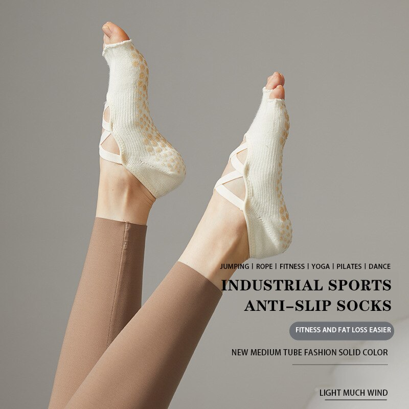 Ladies Yoga Socks Non Slip Gri - Pilates Yoga Barre recension och pris