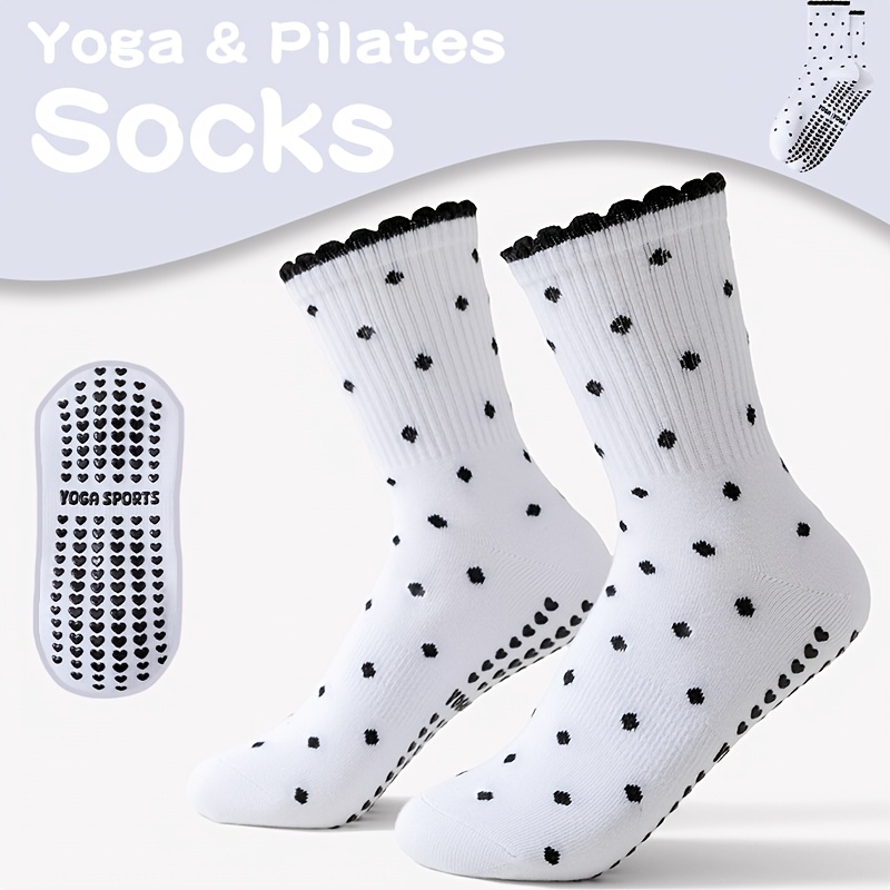Women's White Black-Dot Non-Sl - Pilates Yoga Barre recension och pris