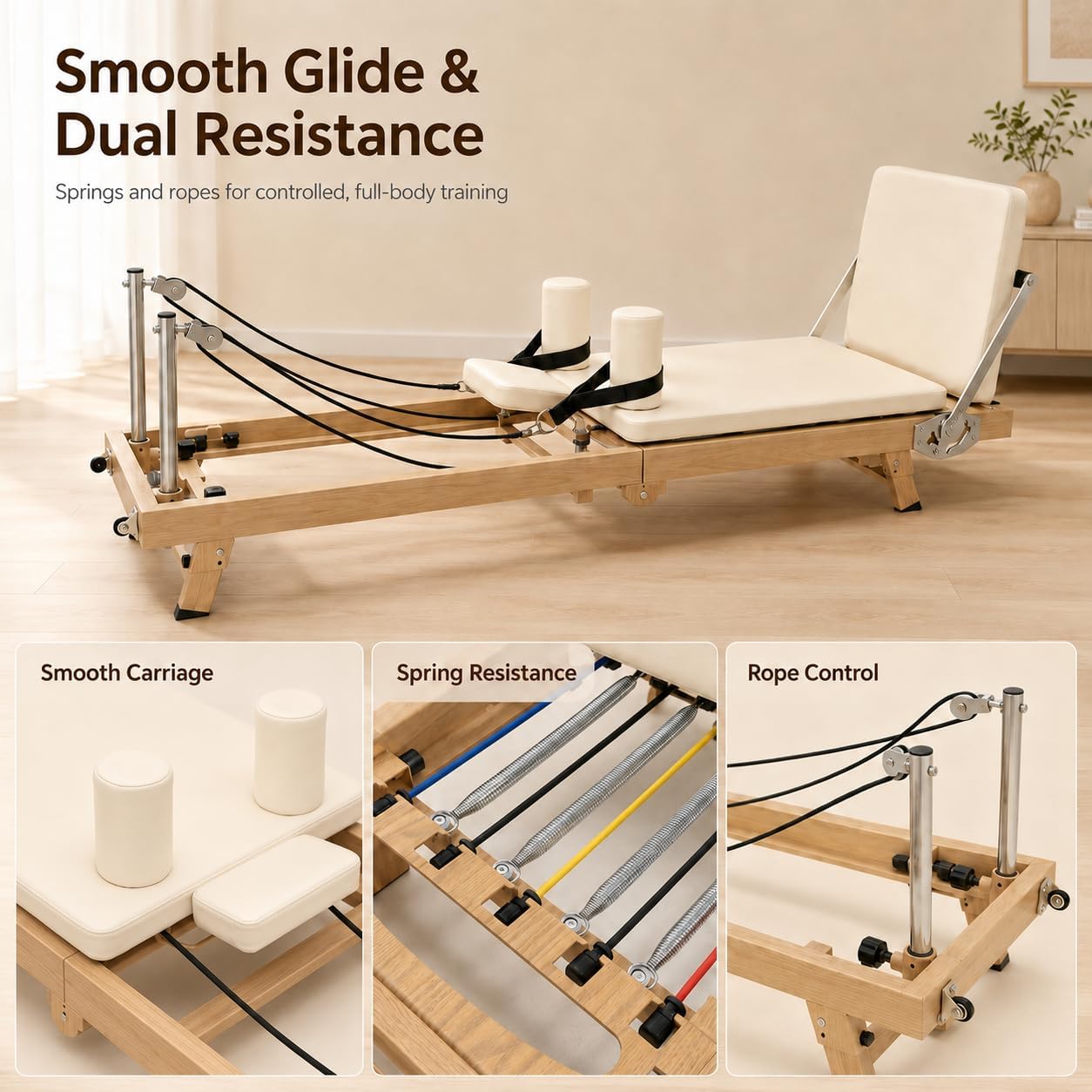 75 Inch Foldable Pilates Refor - Pilates Reformer Spring recension och pris