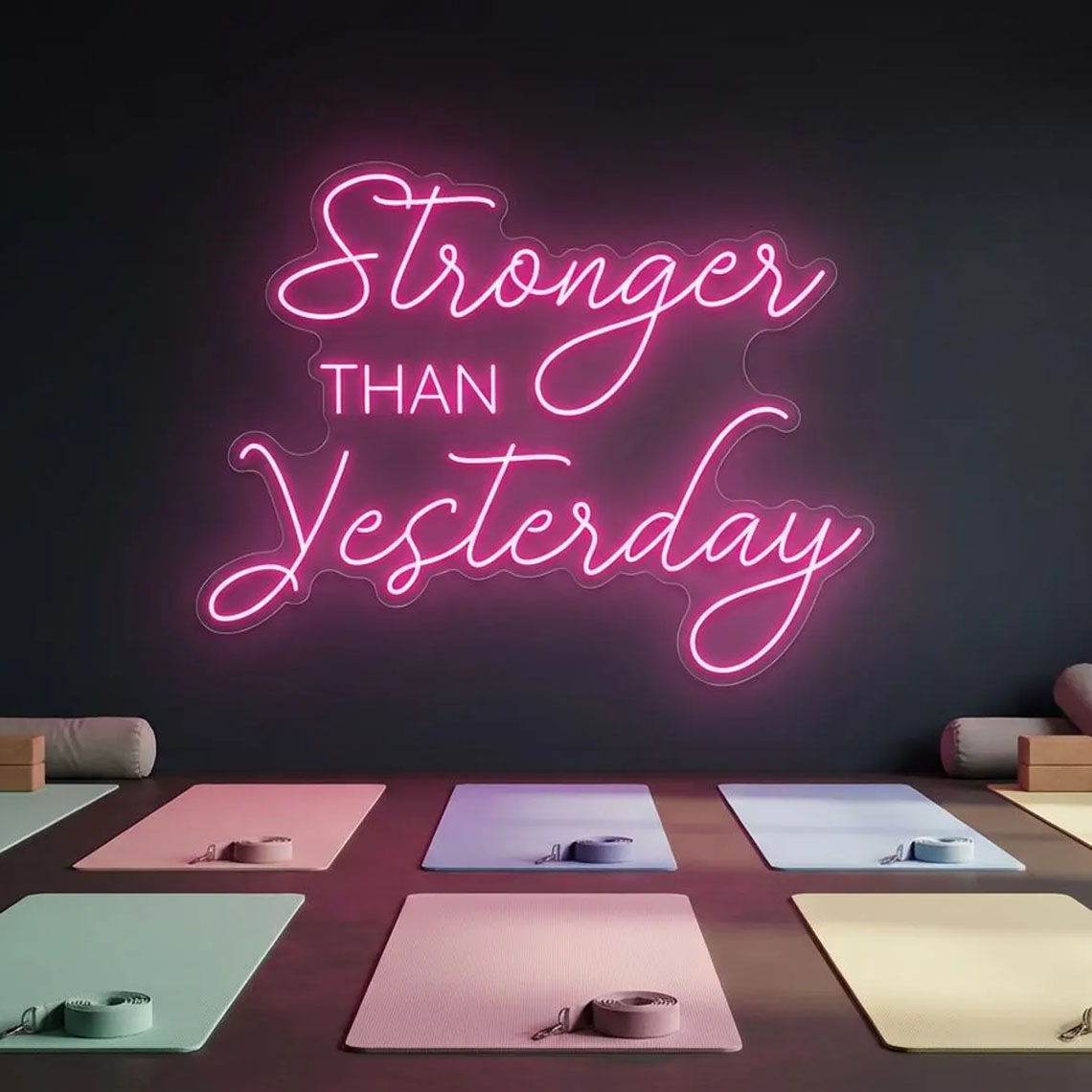 Stronger than Yesterday Neon S - Pilates Yoga Gifts recension och pris