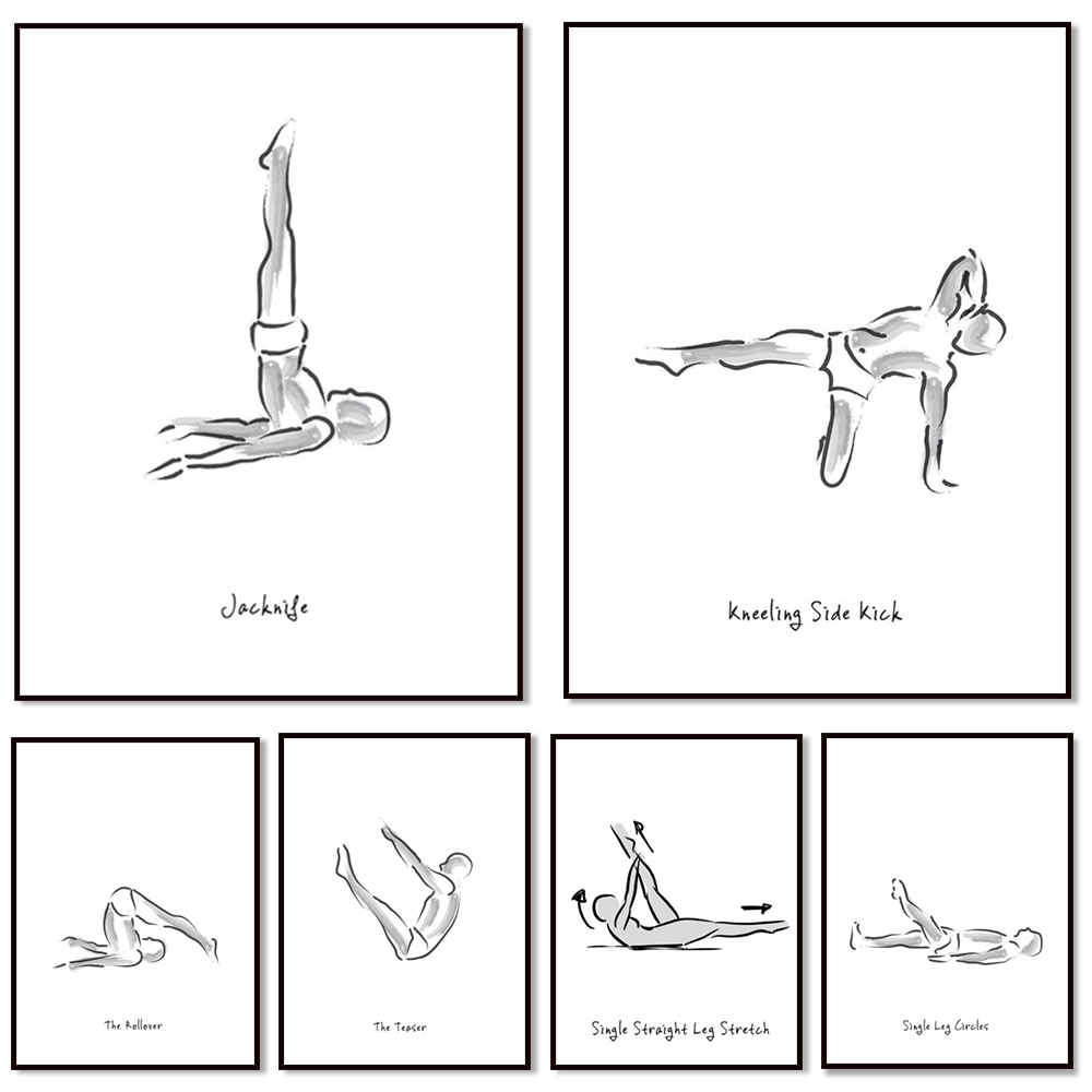 Pilates exercise black and whi - Pilates Yoga Gifts recension och pris