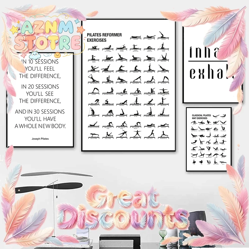 Pilates Workout Chart Poster C - Pilates Yoga Gifts recension och pris