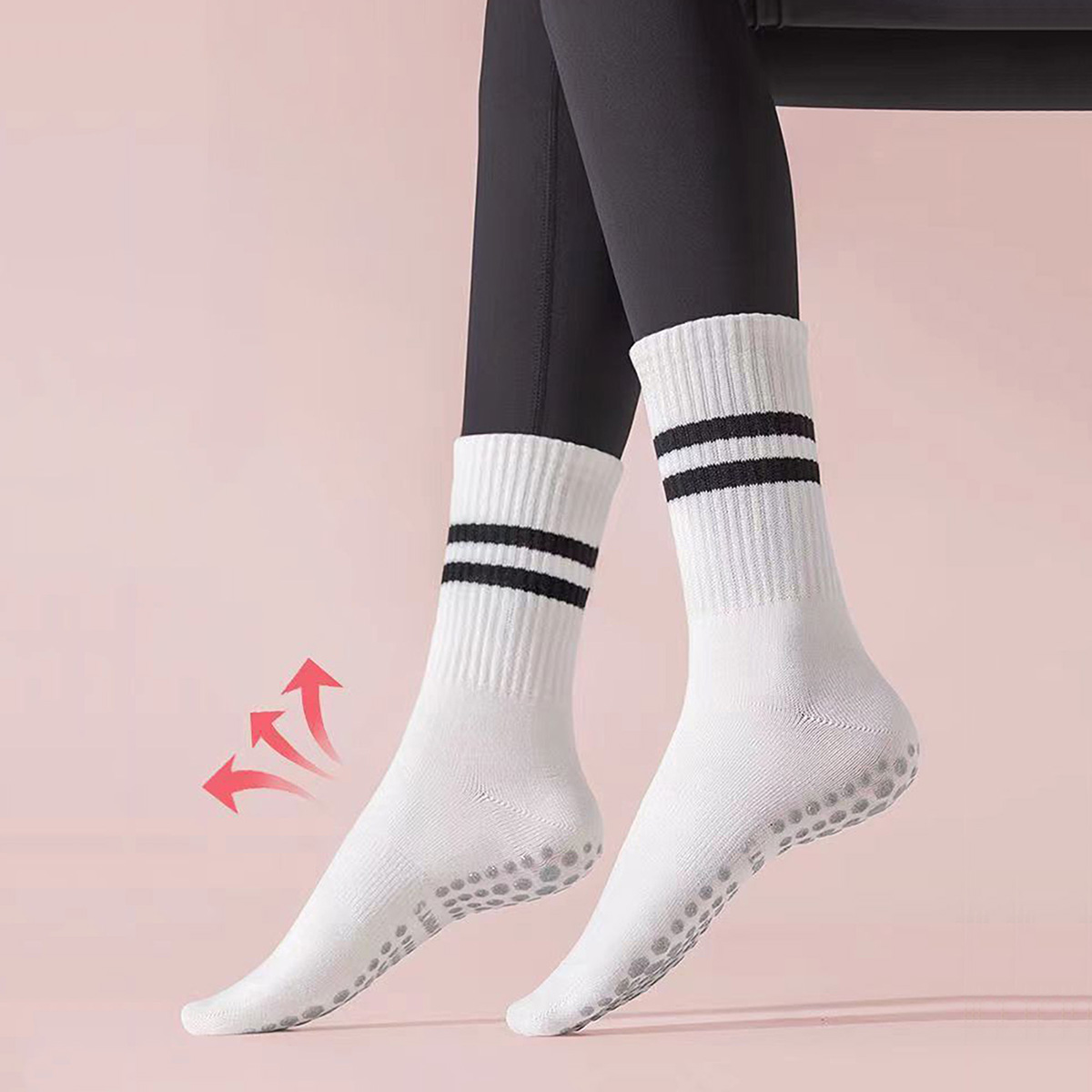 3 Pairs Long Yoga Socks with G - Pilates Yoga Barre recension och pris