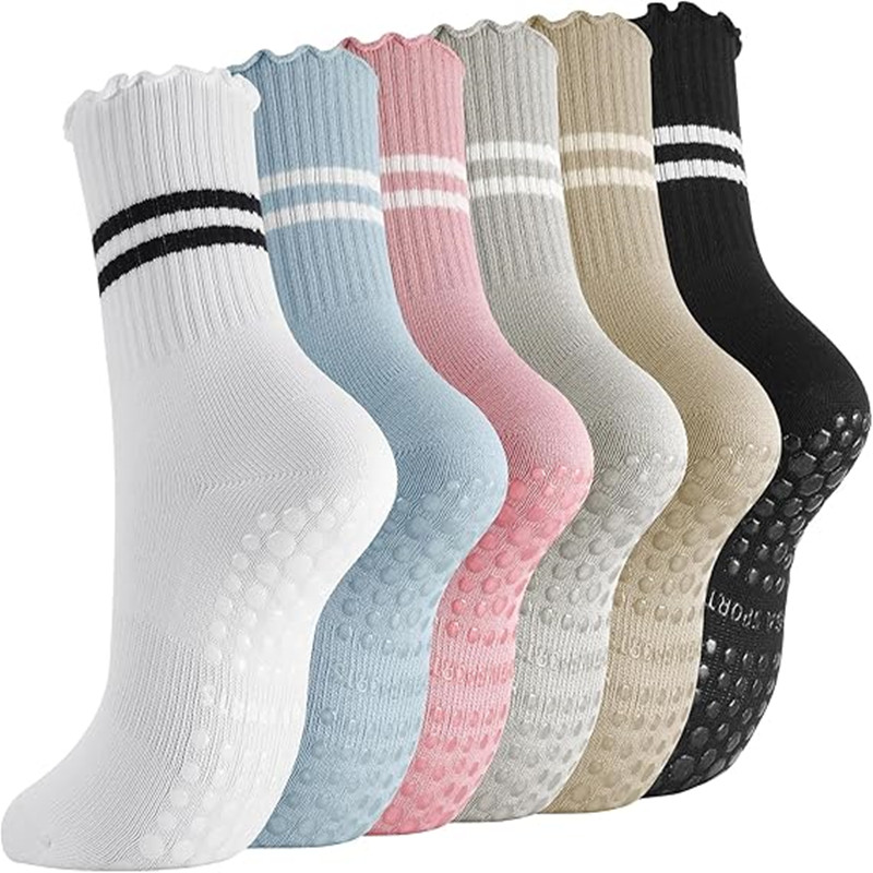 1 Pairs Stripe Ruffle Pilates  - Pilates Yoga Barre recension och pris