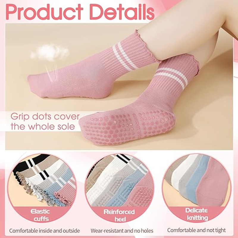 1 Pairs Stripe Ruffle Pilates  - Pilates Yoga Barre recension och pris